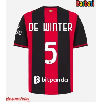 AC Milan Koni De Winter #5 Tricou Fotbal Replică 2026-27 Barbati Acasa